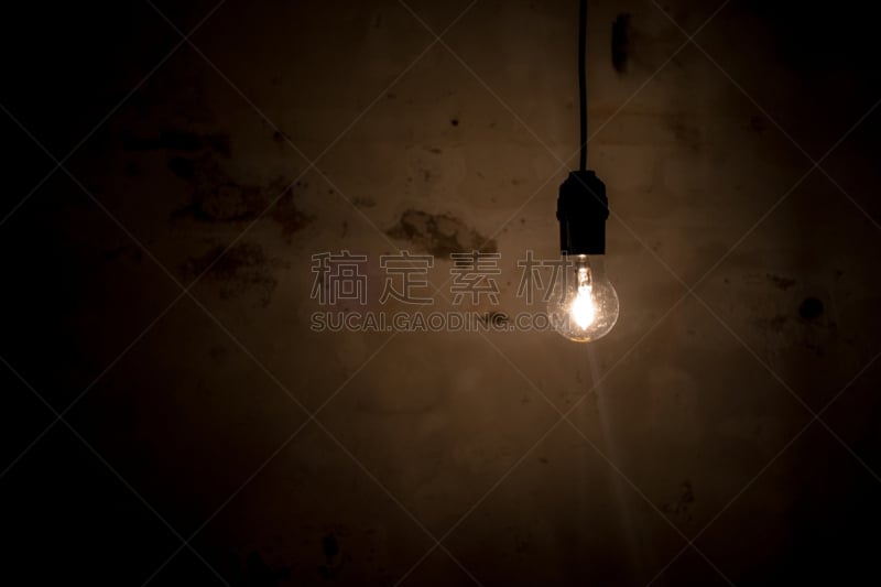 悬挂的,墙,电灯泡,空的,留白,新的,面无表情,能源,绘画插图,古典式