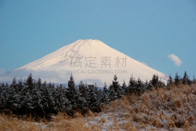 冬天,富士山,水平画幅,山,无人,日本,早晨,御殿场市,摄影