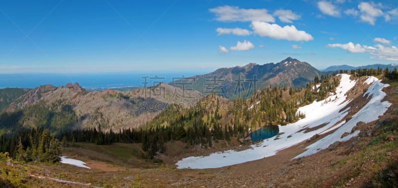 山,山脊,飓风,全景,公园,奥林匹克山脉,水平画幅,雪,无人,噪声