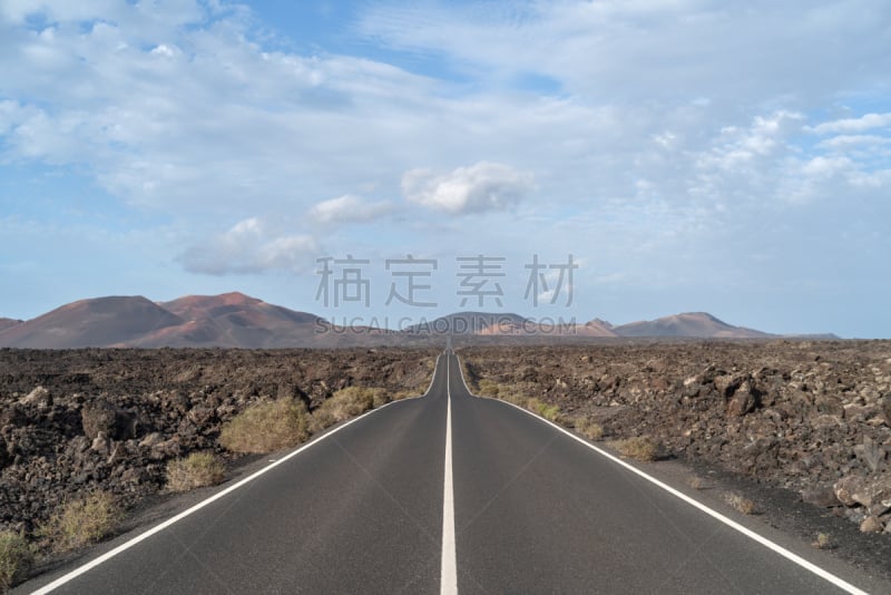 timanfaya national park,火山,路,兰萨罗特岛,西班牙,居住区,安全,空的,沥青,长的