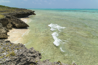 冲绳县,风景,通向海滩,休闲活动,当地著名景点,竹富町,纯净,夏天,海浪,海滩