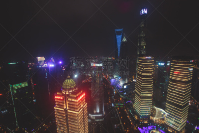 上海环球金融中心,外滩,浦东,上海,航拍视角,角度,风景,夜晚