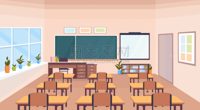 现代,平坦的,室内,黑板,书桌,无人,水平画幅,教室,九月