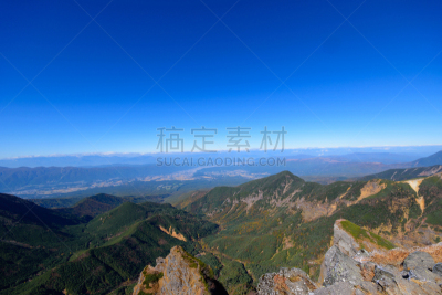 巴岳山,长野县,日本,诹访,摄像机拍摄角度,城市,美,水平画幅,高视角,甲斐驹岳山