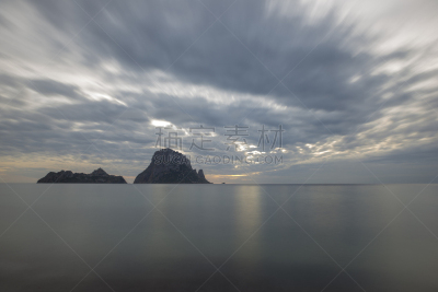 西班牙威德拉,长时间曝光,伊比沙岛,岛,著名景点,海岸线,沙漠,夏天,户外,天空