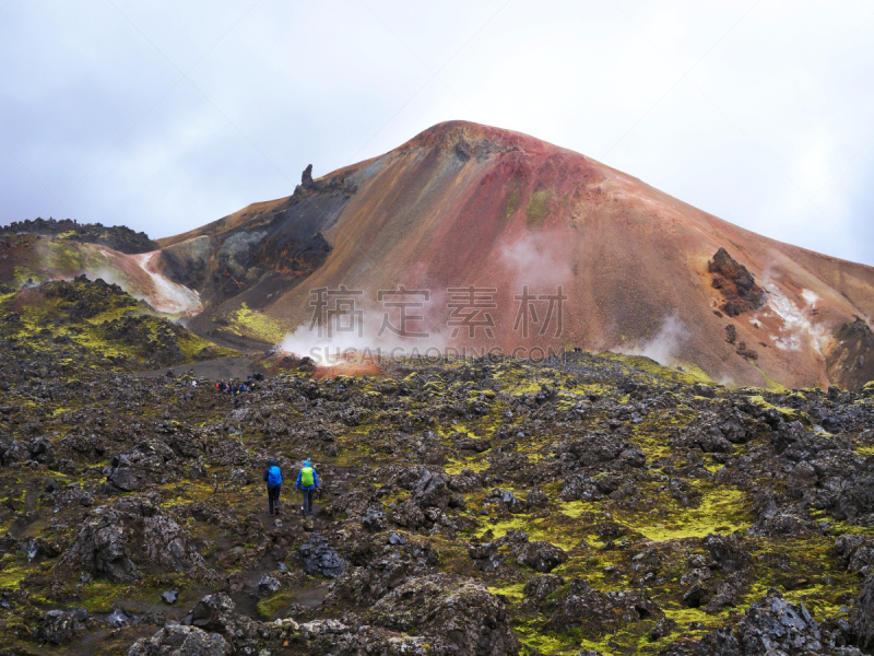 冰岛国,南,火山,水平画幅,山,火山地形,苔藓,夏天,户外,兰德玛纳