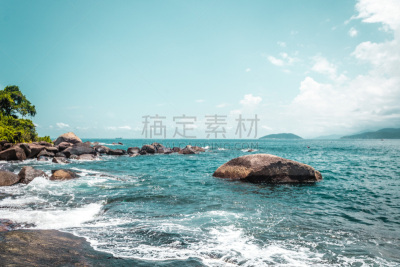 海滩,伊拉贝拉,岛,自然美,圣保罗州,岩石,南美,水,天空,美