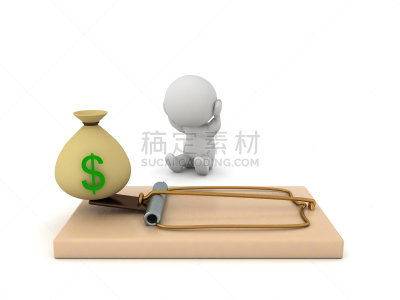 三维图形,捕获的,性格,压力,白色背景,概念,动机,想法,图像,绘画插图