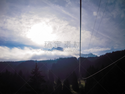 瑞士,缆车,秋天,山,卢塞恩,广州,中苏格兰,旅途,空中缆车,云