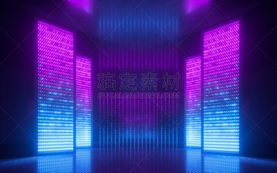 三维图形,空的,紫外线,隧道,走廊,背景,舞台,时尚,霓虹灯,室内