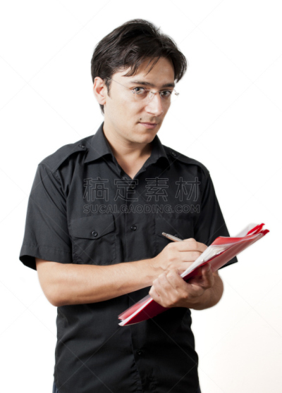 一个人,垂直画幅,服务业职位,忙碌,男商人,文档,经理,仅男人,仅成年人,眼镜