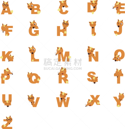 狐狸,字母,矢量,英文字母z,单词,美术工艺,字母表次序,儿童教育,狗,英格兰