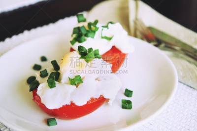 蔬菜,西红柿,健康食物,海伊节食法,水煮食品,鸡蛋,一个物体,配方,美式卧蛋,立陶宛共和国
