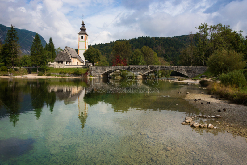 lake bohinj,斯洛文尼亚,自然,水,水平画幅,地形,景观设计,julian alps,建筑