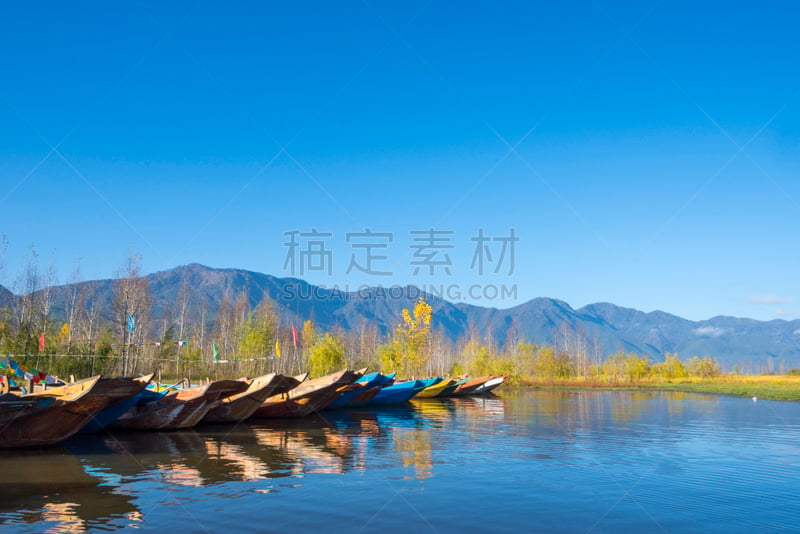 泸沽湖,云南省,中国,风景,丽江,自然,水,天空,水平画幅,地形