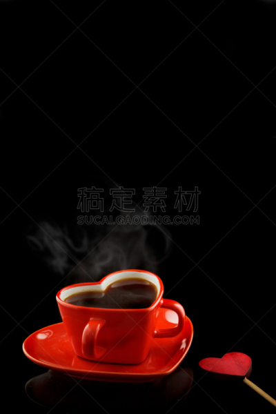 白昼,红色,自制的,概念,杯,动物心脏,情人节卡,木制,黑色背景