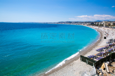 法国,蔚蓝海岸地区,水,海滩,青绿色,尼斯,明亮,地中海,著名景点,海岸线
