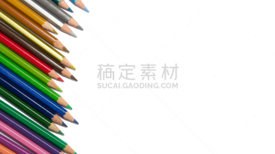彩色铅笔,白色背景,成一排,校友团聚,成人教育,蜡笔,色板,学校用品,艺术,水平画幅