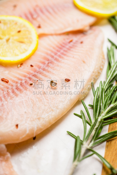 生食,罗非鱼,鱼片,案板,酸,牛排,清新,自然界的状态,鱼肝油,香料