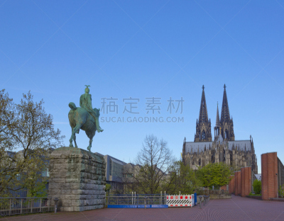 威廉二世,雕像,马,科隆,马术运动,水平画幅,建筑
