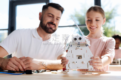教师,学生,自动的,收银台,新的,选择对焦,人造的,未来,半身像,水平画幅