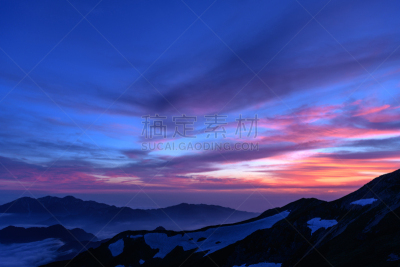 山,自然,七月,风景,黄昏,图像,中部山岳国立公园,无人,里山,户外活动