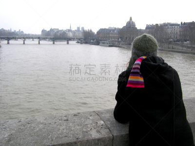 冬天,巴黎,灰色,旅游目的地,水平画幅,无人,蓝色,围巾,沮丧,户外
