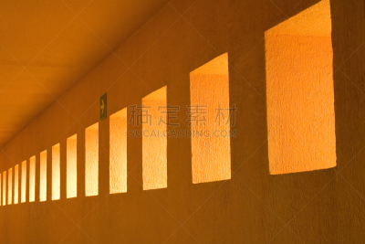 廊柱,消失点,抽象,混凝土墙,式样,成一排,水平画幅,门廊,形状,橙色