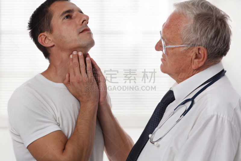 健康保健,甲状腺,男人,概念,喉咙,水平画幅,肿瘤学,白人,仅男人,仅成年人