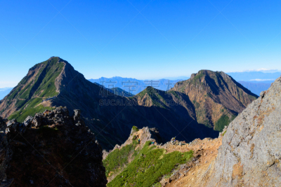 巴岳山,长野县,日本,山,美,岩石山,水平画幅,秋天,无人,夏天