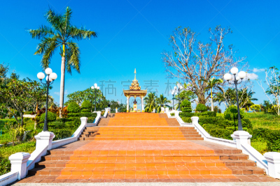 老挝,琅勃拉邦,公园,班尼特蝴蝶鱼,自然,水,天空,水平画幅,地形,无人