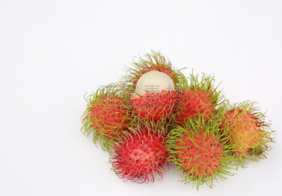 红毛丹,水果,白色背景,水平画幅,生食,异国情调,营养品,特写,泰国,甜点心