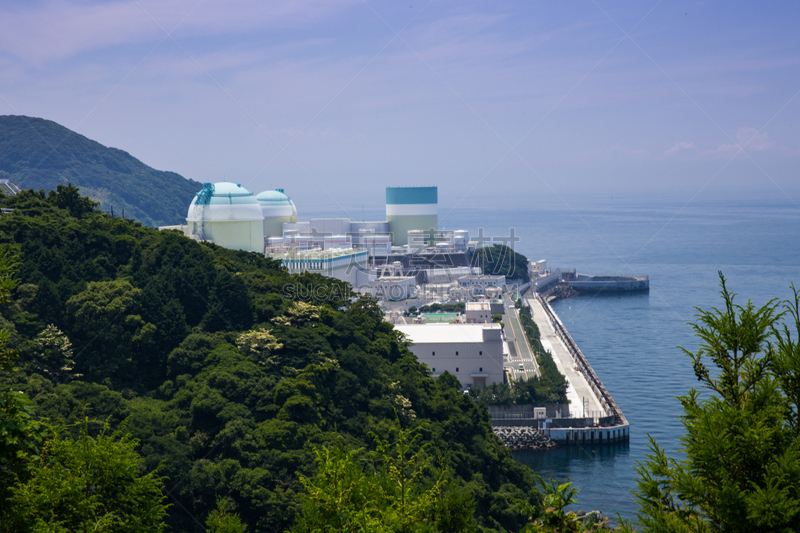 核电站,日本,爱媛县,伊方町,天空,水平画幅,能源,无人,蓝色,核反应堆