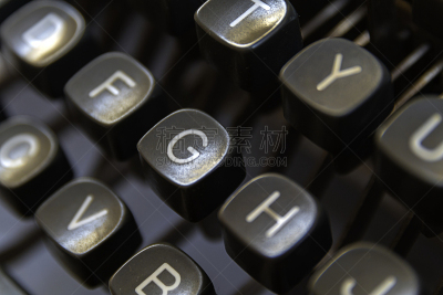 打字机键盘,打字机,过时的,一个物体,背景分离,技术,复古风格,肮脏的,古董,古典式