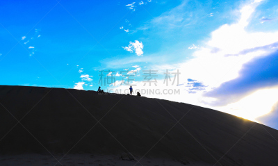 天空,蓝色,山,沙子,美,留白,水平画幅,夜晚,无人,早晨