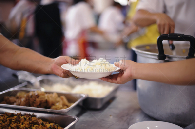 食品,饥饿的,概念,慈善救济,手,泰国食品,面包,泰国,慈善捐赠