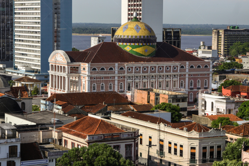 亚马孙剧院,马瑙斯,都市风景,交响乐团,歌剧,剧院,殖民地式,管弦乐队,南美,水平画幅