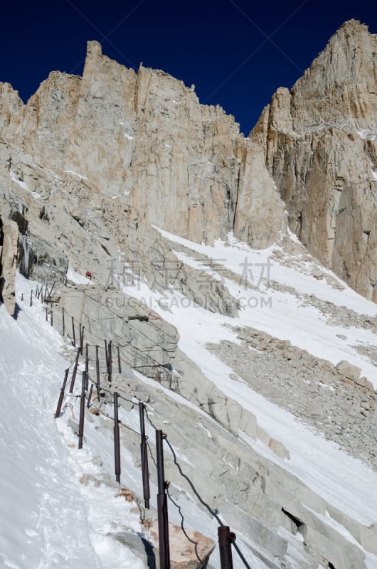 惠特尼山,徒步旅行,英友镇,垂直画幅,天空,链,美国西部,雪,无人