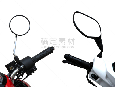 汽车侧视镜,摩托车,白色背景,分离着色,把手,汽车后视镜,镜子,汽车部件,水平画幅,无人