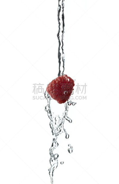 覆盆子,无人,红色,白色背景,垂直画幅,2015年,图像,定格动画,溅,摄影