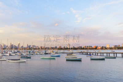 码头,海洋,澳大利亚,圣魁达,城市,墨尔本,在上面,天空,旅游目的地,水平画幅
