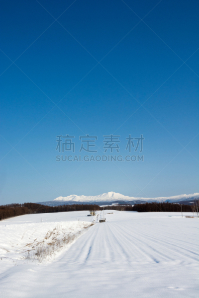 天空,冬天,青绿色,山,垂直画幅,留白,无人,日本,大雪山,北海道