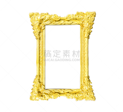 边框,黄金,白色背景,分离着色,正面视角,留白,古董,艺术,水平画幅,无人