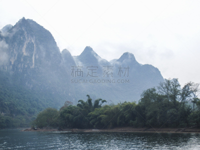 山,河流,风景,喀斯特,水,天空,美,水平画幅,美人,夏天