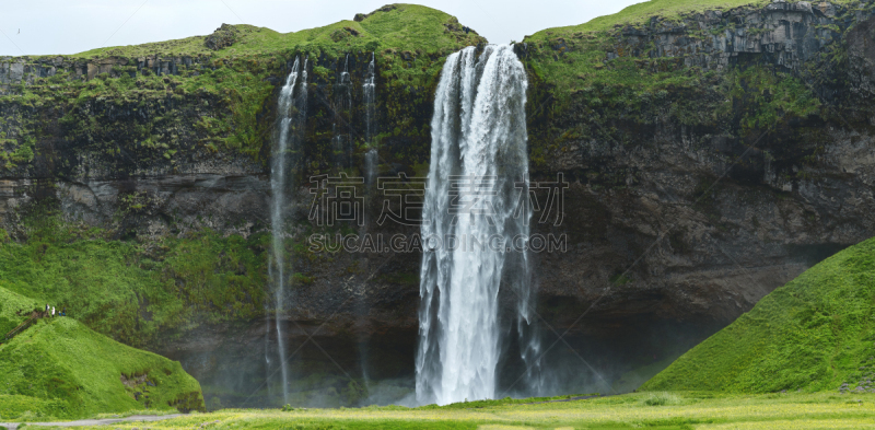 冰岛国,名声,南,seljalandsfoss waterfall,水,公园,特拉弗勒斯雷斯特,水平画幅,水的各种形态,山