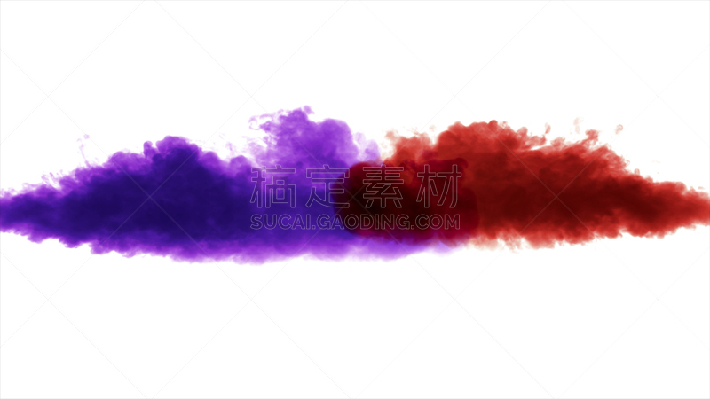 多色的,烟,分离着色,厚的,白色背景,多彩山口,灰白旱獭,尘暴,台风,烟雾