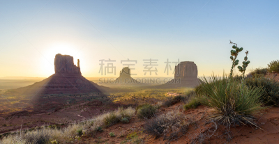 风景,美国,摄像机拍摄角度,黎明,纪念碑谷部落公园,米登山地,中心,纪念碑,水平画幅,山