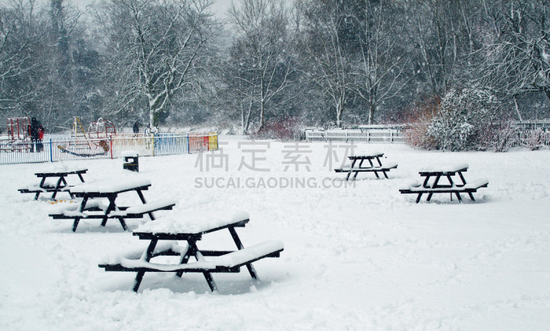 长椅,雪,沃特福特,公园,水平画幅,公园长椅,无人,英国,游乐场,摄影