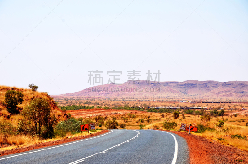 路,偏远地区,the pilbara,水平画幅,无人,黑德兰港,偏远的,户外,沙漠,澳大利亚