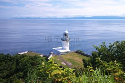 室兰,风景,非凡的,灯塔看守人,珊瑚礁,海岬,观测点,陡峭,水平画幅,夏天